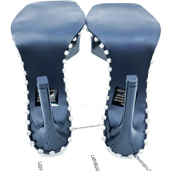 NWOB Steve Madden Women’s Zaylee Black Rhinestone Heels Size 8 - Sold Out - Picture 8 of 13